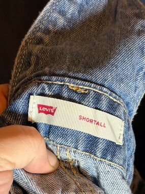 Levi's Blue Denim Shortall with Red Logo Tag